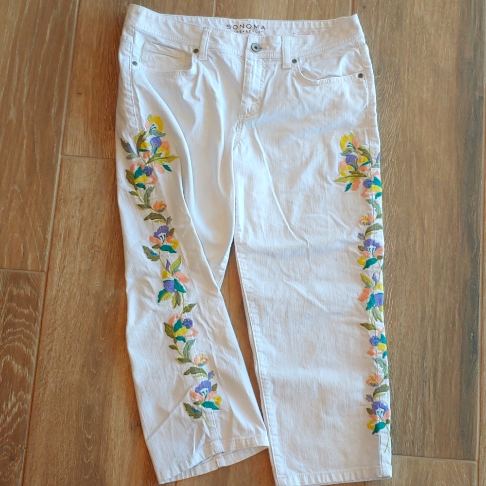 NWOT Sonoma Life + Style Modern Fit Cropped, Women's Sz 8 White